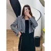 Ternos femininos 2023 blazers mulheres jaqueta primavera outono botões sólidos duplo breasted blazer de manga comprida coreano elegante senhoras jaquetas de escritório