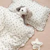 Conjuntos de ropa de cama Conjunto de bebé de algodón de muselina floral vintage Niñas Infantiles Niños Cuna Cuna Funda nórdica Hoja de funda de almohada sin relleno 231026