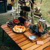 Camp Furniture Folding Picnic Table Wooden Kitchen For Grilling Cooking Tool Portable With Utensil Tables