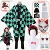 Anime Kostümleri Anime Kimono Cosplay Demon Slayers Kamado Tanjirou Kimetsu Hayır Yaiba Gelin Yetişkin Çocuk Kıyafetleri L231027