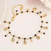 Nuova moda coreana Oro fine GF Nero CZ Fascino illimitato Bracciale multi-elemento allunga Lunghezza taglia Cavigliera Summer Style264k