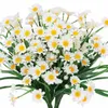 Fleurs décoratives, 8 lots, marguerite artificielle, mamans, pour l'extérieur, pour la décoration, ne se décolore pas, Faux plastique, œillets d'automne frais