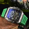 Mode chronograaf horloges voor heren Mode militaire sport siliconen band polshorloge met automatische datum waterdicht quartz horloge