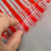 Gift Wrap 100Pcs Red Vertical Striped Plastic Bag Flat Mouth Baking Packaging Bread Toast Snack Food Party