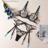 Sexy Set Female Lingerie Sexy Erotic Sets Fancy Underwear 3-Piece Wedding Delicate Intimate Luxury Lace Embroidery Bra And Panty Set T231027