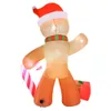 Bouncers infláveis Infláveis de Natal 2 4M Gingerbread Man com decoração LED embutida para festa de Natal Luzes de quintal internas e externas iluminadas 231027