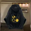 Hoodies femininos bolsa retalhos com capuz primavera e outono extra grande tamanho design sentido solto manga longa topo