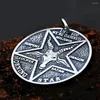 Pendant Necklaces FIREBROS Never Fade Stainless Steel Pentagram Goat Satan Lucifer Necklace Men Vintage Goth Punk Jewelry Drop