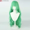 Catsuit Costumes Game Honkai Impact 3 Cosplay 100cm Long Green Curly Mobius Heat Resistant Hair Party Anime Wigs + Wig Cap