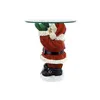 Andra evenemangsfestartiklar harts Santa Claus -statyer som håller Snack Tray Christmas Figur med godis Holder Cake Dessert Stand Fruit Plate för Xmas 231027