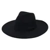 Berets feminino clássico elástico fedora chapéu unisex lã feltro jazz chapéus elegante aba larga trilby boné