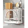 Rangement de cuisine métallique ménage Non perforé couverts Tube organisateur mural comptoir accessoires cuillère égouttoir Cage