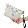 Cosmetic Bags Vintage Flower Mini Faux Leather Women Bag Portable Removable Handle Zipper Case Lady For Travel