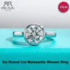 Anneaux de mariage AnuJewel 1ct2ct3ct D couleur lunette bague de fiançailles 925 en argent Sterling pour femmes bijoux entier 230303231b