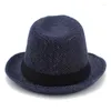 Bérets Fedora chapeaux hommes laine casquette automne hiver chaud chapeau classique Panama hommes Jazz Fedoras casquettes feutre Trilby armé