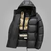 Parkas de plumón para hombre Moda 2023 Chaqueta de invierno Negro Dorado Cálido con capucha Chaquetas acolchadas de algodón Outwear Abrigos de marca de lujo Hombre suelto grueso 231026