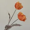 Fleurs décoratives tulipe en soie mate arrangement de fleurs artificielles matériel de fête de mariage jardin maison vase déco faux floral po 2 têtes