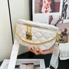 Women's chest bag waist crossbody small fragrant wind diamond grid chain wide shoulder strap woven belt large capacity casual and trendy women's Purses Outlet