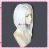 Catsuit Costumes OW Ashe Cosplay White Short Side Part Straight Women Heat Resistant Hair Wigs + Wig Cap