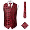 Men's Vests Luxury Mens Vest Jacquard Paisley Formal Suit Waistcoat Tie Set Sleeveless Jacket For Men Chaleco Hombre Gilet Homme 3XL