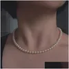 Chokers Pearl Chain Choker Halsband för kvinnor Bröllop Kärlekskalhänge Drop Leverans smycken Halsband hängsmycken Dhgarden Otsje