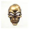 Máscaras de festa Halloween Adts Skl Máscara Plástico Fantasma Horror Gold Sier Face Uni Masquerade Prop DBC Drop Delivery Home Garden Festivo Supp Dhxfc