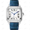 designer herenhorloge dameshorloge hoge kwaliteit automatisch opwindbaar mode paar vierkant blauwe wijzerplaat roestvrijstalen metalen band casual horloge sportklok MontreDe Luxe