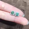 Studörhängen astuyo önskar elegant stil för kvinnor blå gröna moissanit stenar öron studs kvinnliga smycken present gåva