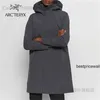 Designer Arcterys Giacche Cappotti da donna Authentic Arc Archaeopteryx Giacca a vento Charge Coat Cappotto Arcterys Sandra da donna di media lunghezza Nero Heather_ Nero Grigio XS HBG6