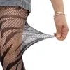 Kadınlar çorap seksi tayt balık ağı çorapları desenli uyluk yüksek siyah dantel tozluk külotlu çorap