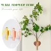 Vaser 1pc Creative Wall Flower Vase Rose Gold Holder Rack Flowerpot Wedding Decoration for Home Living Room Mirror Decor