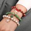 Braccialetti con ciondoli Perline elastiche della Boemia per le donne Set di braccialetti impilabili multistrato di Natale Set di gioielli multicolori per ragazze 231027