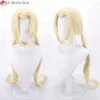 Catsuit Costumes Anime 100 cm de Long jaune Tsunade résistant à la chaleur cheveux synthétiques fête Cosplay Costume perruques + bonnet de perruque