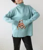 Suéteres femininos 2023 gola alta oversize para mulheres outono vintage bege camisola de malha com meninas pulôver quente jumper