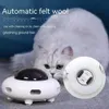 猫のおもちゃおもちゃおもちゃスマートティーザーUFOペットターンテーブルキャッチトレーニングおもちゃUSB充電交換可能な羽毛インタラクティブオート231027