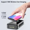 Portabel 50000mAh Solar Wireless Charger Power Bank med LED -ljus utomhus reseladdare Powerbank för Xiaomi Mi 9 iPhone