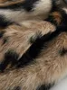 Pelliccia da donna finta Lautaro inverno lungo stampa leopardo caldo e soffice trench per donna manica doppio petto moda europea 231026