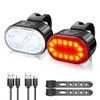 Rowerowe światła rowerowe przednie i tylne światła światła USB Reflektory ładowania mtb Wodoodporne tylne światła LED LED Akcesoria rowerowe 231027