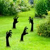 Garden Decorations 5Pcs Lawn Stakes Plastic Ghost Hand Shaped Stake Halloween Black Hands Yard Signs