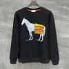 Hms sudadera de moda hombres mujeres suéteres suéter de diseñador H estampado de caballo cuello redondo con capucha camiseta de manga larga camiseta casual para hombres