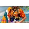 Palmier imprimé hommes chemises hawaïennes à manches courtes décontracté été hommes Tropical Aloha chemises fête plage porter vêtements Chemise 3X C257c