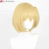 キャットスーツコスチュームアニメハイキュウコスプレ30cm短いゴールデンかわいい暑さ耐性合成ヘアヤチヤチhitokaウィッグ +ウィッグキャップ