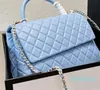 C Bag Totes Selzburg Ss Mermaid Pearl Caviar Tote Bag Calfskin Classic Quilted Hardware Chain Luxury CoCo handle Crossbody Bags Designer Luxury