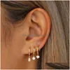 Hoop & Huggie New Stainless Steel Cubic Zirconia Hoop Earrings For Women Small Pendant Cartilage Helix Tragus Earring Pierci Dhgarden Otknr