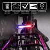 Luci per bicicletta Fanali posteriori per bicicletta Flash di ricarica USB Fanali posteriori per bicicletta Avvertimento di sicurezza laser LED Super luminoso impermeabile Fanali posteriori per bicicletta 231027