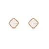 Lüks büyük altın çember vanil Cleefly Clover Küpe Lady Stud Clip için Basit Retro 18K Altın Kaplama Geometrik Tassel Kristal Rhinestone İnci Küpe M8I7