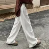 Kvinnors jeans h.sa 2023 kvinna avslappnad hög midja bred ben denim byxor långa vita byxor streetwear vintage harajuku rak