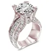 choucong 럭셔리 여성 다이아몬드 반지 18kt 로즈 골드 가득한 링 빈티지 웨딩 밴드 약속 약혼 반지 2552