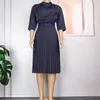Casual Dresses 2023 European And American Women's Mid-length Skirt Africa Plus-size OL Commuter Solid-color Dress 458#