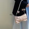 Torby na ramię torebki koreańskie damskie perłowe różowe łuk mini torba vintage elegancki portfel i torba soul torebki torebki